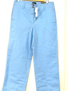 NWT Talbots New England Chino Pants Size 10 Blue Full Length Straight Leg
